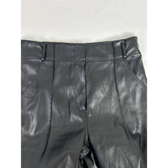Lulu's Vegan Faux Leather Pants Black Pockets Ankle Soft Front‎ Seam Size Large - Picture 10 of 12